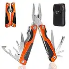 HEYPUB Multitools Pocket Pliers with Safety Locking,15 in 1 Multitool Screwdrivers Saw Ruler Bottle Opener with Nylon Sheath for Outdoor, Survival, Camping, Hiking, Unique Gifts for Men