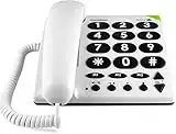 Doro PhoneEasy 311c Big Button Corded Telephone for Seniors (White) [UK and Irish Version]