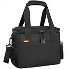 JETech 10L Isolierte Lunchtasche für Damen und Herren, Auslaufsichere Kühltasche Thermotasche Wiederverwendbare Picknicktasche mit Verstellbarem Schultergurt, Schwarz