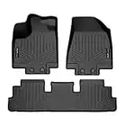 SMARTLINER Custom Fit Floor Mats 2 Row Liner Set Black Compatible with 2022-2023 Nissan Pathfinder (7 Passenger Models Only)