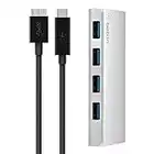 Belkin USB 3.0 auf USB-C 4 Port Hub + USB-C Kabel - USB C Hub W/Micro-B Kabel - 5W Powered USB Hub - Dockingstation - Macbooks, Google Chromebook Pixel & Standard USB A Geräte - mit USB C Kabel