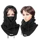 Samione Balaclava - Gorro Polar con Capucha para Moto, Snowboard, Resistente al Viento, protección contra el frío, Unisex, pasamontañas para la Cara,Negro