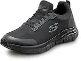 Skechers Work Arch Fit Jake, Men's, Black, Slip On Athletic Style, MaxTrax Slip Resistant, Soft Toe Work Shoe (10.0 M)