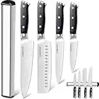 Professional Kitchen Knife Set 5PCS - 3.5-8 Inch Set Chef Knife with Magnetic Knife Strip,5Cr15Mov German Carbon Stainless Steel Sharp Knives Set for Kitchen with Gift Box