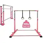 LANDGARDEN JC-Athletics Gymnastic Kip Bar,Horizontal Bar for Kids Girls Junior,3' to 5' Adjustable Height,Home Gym Equipment,Ideal for Indoor and Home Training,1-4 Levels,261lbs Weight Capacity…