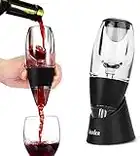 Hotder Wine Aerator, Acrylic Red Wine Decanter Pourer with Base Gift Set for Christmas New Year Party Wine Lover Gift-Black