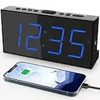 Alarm Clocks for Bedrooms,Digital Clock with 7.5''Large LED Display,Dual Alarms,USB Charging Port,5 Brightness,4 Volume,Big Snooze,12/24H&DST, Battery Backup, AC Powered Alarm Clock for Kids/Christmas