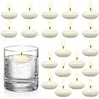 20 Pieces 1.5 Inch Unscented Floating Candles for Centerpieces, Floating Pool Candles Round Burning Candles Decor for Valentine's Day, Wedding Party Swimming Pool Bathtub Dinner Party Favor (White)