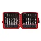 NEIKO 10059A Combination Drill and Tap Bit Set with Quick Change Adapter, 13 Piece, SAE (6-32NC to 1/4-20NC) and Metric Drill Bit Set (M3 to M10), Metric Tap Set