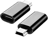 USB C zu Mini USB 2.0 Adapter, (2er-Pack) Type C Female zu Mini USB 2.0 Male Stecker, Laden & Datentransfer, kompatibel mit Dash Cam, Digitale Kameras, GPS Receiver, Mechanische Tastaturen etc.