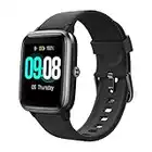 Reloj Inteligente Mujer, Smartwatch Mujer y Hombre con Ritmo Cardíaco, Podómetro, Alarma, Reloj de Fitness Pulsera con Notificación, IP68 Smartwatch Mujer Compatible con el Android/iOS, Negro