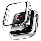 LϟK 2 Pack Funda Protector de Pantalla de Cristal Templado Incorporado para Apple Watch 40mm Series 6 5 4 SE - Estuche Protector General para PC Duro HD Ultra-Thin Carcasa para iWatch 40mm - Claro