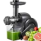 hhnn Juicer Machines, Slow Masticating Juicer Easy to Clean, Cold Press Juicer Extractor with Quiet Motor & Reverse Function for Vegetable and Fruit, Multicolor