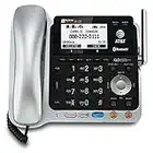 AT&T TL86109 DECT 6.0 2-Line Expandable Corded/Cordless Phone with Bluetooth Connect to Cell, Answering System and Base Speakerphone, 1 Corded Handset and 1 Cordless Handset, Silver/Black