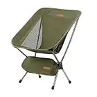 Naturehike Folding Moon Chair Ultralight Portable Outdoor Folding Outdoor Fishing Camping Chair Backrest Stool (Green-S)