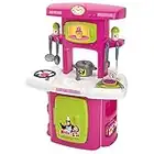 Smoby - Masha e Orso Prima Cucina, 7600001733, + 18 Mesi, con Piano Cottura, Lavello, Frigorifero, Mensole e 14 Accessori Inclusi