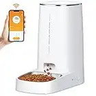 ROJECO Futterautomat für Katze Hund WiFi 4L-Automatisierte Waschbar Futterspender Katzenfutter mit Timer & Edelstahlschüssel, 1-10 Mahlzeiten pro Tag für kleine/mittlere Haustiere