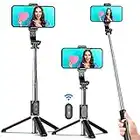 Selfie Stick Stativ, 360°Rotation 4 in 1 Selfiestick mit Fernbedienung Handy Selfie-Stange und Tragbar Monopod Handyhalter für iPhone 14/13/12/11 Pro/XS Max/XS/X/8/7, Samsung Smartphones