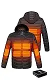 Heated Jacket, ANTARCTICA GEAR Lightweight Heating Jackets with 12V/5A Power Bank, 6 Areas Winter Coat for Men and Women, Black, Large