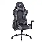 Steelplay - SGC01 - Fauteuil Gaming, chaise de bureau ergonomique avec dossier réglable, Chaise Gamer avec accoudoirs et appui-tête réglable, coussin lombaire - Gris