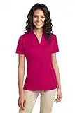 Port Authority L540 Ladies Silk Touch Performance Polo Large Pink Raspberry