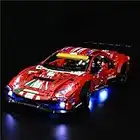 GEAMENT Kit de Luces LED Compatible con Lego Ferrari 488 GTE “AF Corse #51" - Conjunto de luz para Technic 42125 (Juego Lego no Incluido)