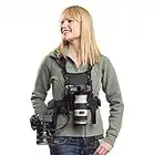 Nicama Double Camera Carrier Chest Harness Vest with Mounting Hubs, Side Holster & Backup Safety Straps for Canon 6D 5D2 5D3 Nikon Sony A7R A7S2 Sigma Olympus DSLR Climbing Wedding Travel Hiking