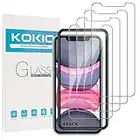 Kokio 4 Stück Panzer Schutz Glas für iPhone 11 und iPhone XR Schutzfolie,9H 0.33mm Panzerfolie,Ultra-HD Displayschutzfolie,Kofferfreundlich