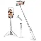 ATUMTEK Bastone Selfie Treppiede, Mini 3 in 1 Selfie Stick Bluetooth Estensibile in Alluminio con Telecomando Wireless con Rotazione a 270° per iPhone 13/12/11/XS Max/XS/XR/X/8, Samsung e Smartphone