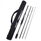 Fishing Rods Spinning Travel Fishing Pole Pack case Portable 4 Sections ulLight Weight Carbon Fiber Poles M Power Medium Action 7ft