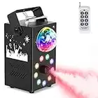 Machine a Fumée 700W, UKing Machine Brouillard avec RGB Boule Disco et 9 LED,Effet de Brouillard à Haut, Charge 16 Couleurs/Stroboscopiques/Télécommandes pour DJ Disco Show Club Bar