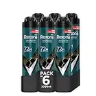 Rexona Desodorante Aerosol Protección Avanzada 72h Sport Cool Antitranspirante para hombre 200ml - Pack de 6