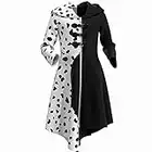 Crudelia Deville Cosplay Costume Dress Bambini Halloween Gioco di ruolo Outfit Halloween Cappotto Mantello per bambini Ragazze Donne 2021