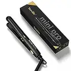 Terviiix Mini Flat Iron for Short Hair Temperature Adjustable, 1/2 Inch Mini Travel Hair Straightener, Small Portable Ceramic Hair Straightener for Men, Black