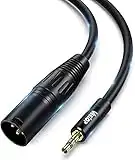 VEEtOP cable XLR 2m macho a jack de 3,5 mm, conector estéreo balanceado a cable XLR compatible con iPod teléfono micrófono mezclador sistema HiFi amplificador de altavoz