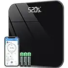 Smart Scales for Body Weight, Scale Weighing Scale Smart Step-on Technology, Large Platform, 400 Pounds Weight Loss Monitor, Black