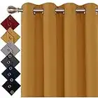 Thermal Insulated Blackout Ring Top Eyelet Curtains for Bedroom Windows 66 x 72 Inches Ochre 2 Panels (66”(167cm) wide x 72”(182cm) long, Ochre)