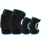 ONTYZZ Ensemble de Vêtements de Protection pour Enfants Doux Ajustable Coudières Kid Genouillères pour Vélo D'équilibre Planche à Roulette Rouleau en Ligne Patin Scooter Cyclisme Ski Noir-Bleu/S