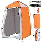 Outsunny Tienda de Ducha Camping Portátil UV25+ Tienda de Privacidad para Baño Vestuario Cambiador Inodoro con Ventana Bolsillo y Bolsa de Transporte 123x121x198 cm Naranja