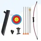 ELONG OUTDOOR Archery Set Recurve Bow and Arrow Set Kids with Target Youth Junior Archery Beginner Longbow Training for Teen Teams Game Gift