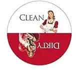 Red Retro Clean Dirty Dishwasher Magnet