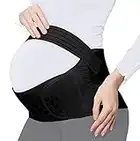 ChongErfei Maternity Belt Pregnancy Back Support Back Brace Lightweight Abdominal Binder Maternity Belly Band for Pregnancy, Black,Large Fit Ab 39.5"-51.3"