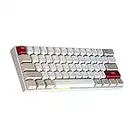 Newmen GM610 Wireless Mechanical Keyboard,60% USB C Wired/Bluetooth/2.4Ghz RGB Backlit Compact Hot Swappable Keyboard,White Anti-Ghosting PC Mac Windows Android Gaming Keyboard(Red Switches)