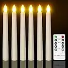 Ymenow - Candele LED per Finestre, 6 Pezzi Candela da Tavolo Senza Fiamma a Batteria con Timer Remoto per Casa, Cena, Matrimonio, Vacanza, Decorazione - Bianco Caldo