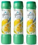 3 x Glade Shake & Vac Fresh Lemon Carpet Freshener Fragrance 500g Spray Powder