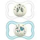 MAM Air Night Pacifiers , MAM Sensitive Skin Pacifier 6+ Months, Glow in the Dark Pacifier, Best Pacifier for Breastfed Babies, Unisex Baby Pacifiers, 2 Count (Pack of 1), Designs May Vary