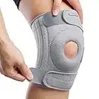 AVIDDA Knee Support, Patella Tendon Knee Brace With Side Stabilizers for Running, Sports, Joint Pain, Arthritis, Adjustable Knee Support Brace for Men Women Grey