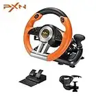 PXN Xbox Steering Wheel V3II 180° Gaming Racing Wheel Driving Wheel, with Linear Pedals and Racing Paddles for Xbox Series X|S, PC, PS4, Xbox One, Switch - Orange