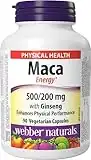 Webber Naturals Maca Energy with Ginseng, 90 Capsules, Vegan