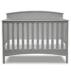 Delta Children Archer Solid Panel 4-in-1 Convertible Baby Crib - Greenguard Gold Certified, Grey